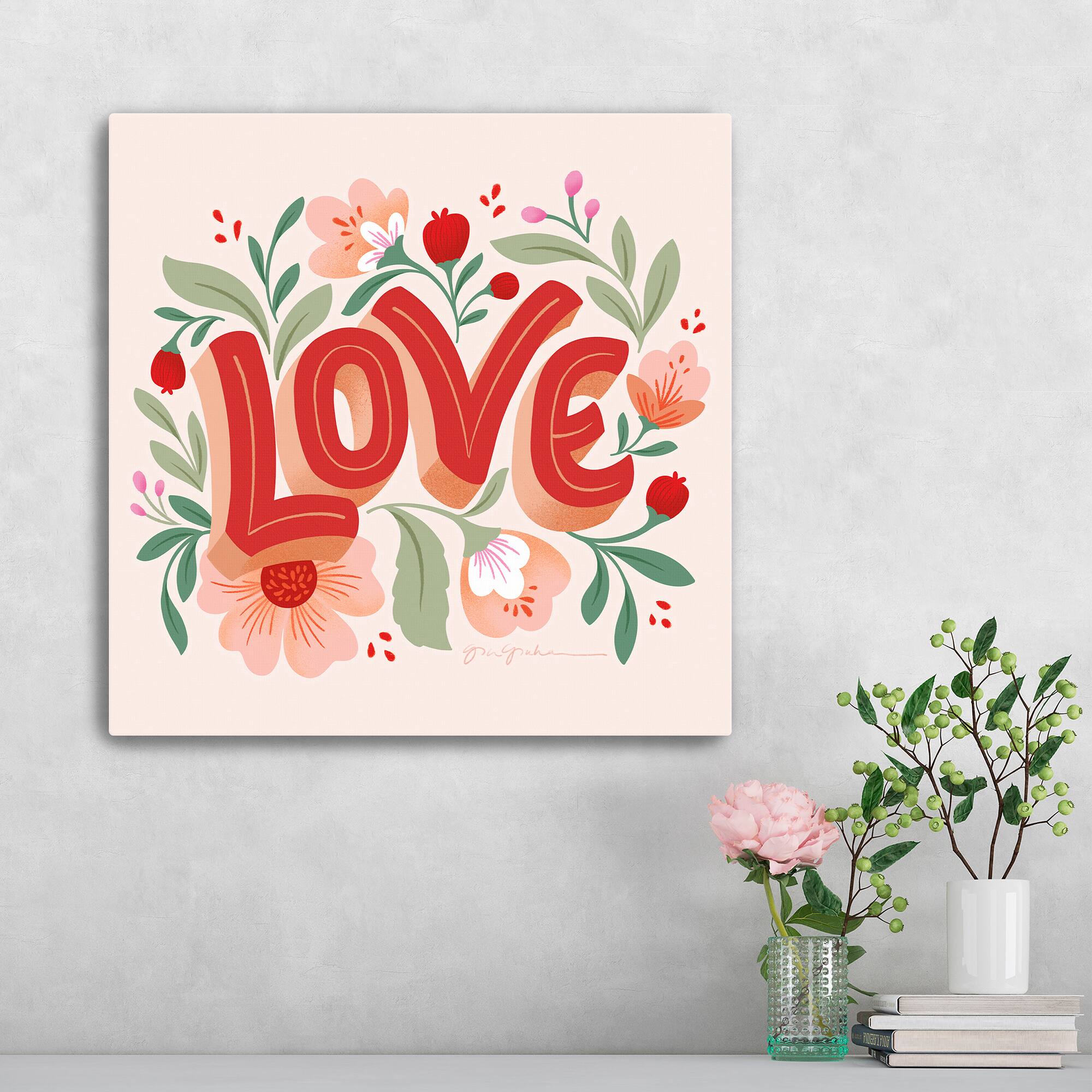 Love I Pink Canvas Giclée Art